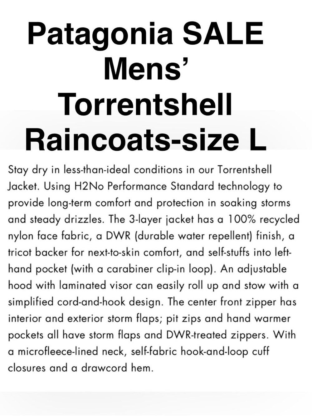 Patagonia NEW Bright Blue Men's Rain Shell with Hood size Large ☔️ - Picture 5 of 11